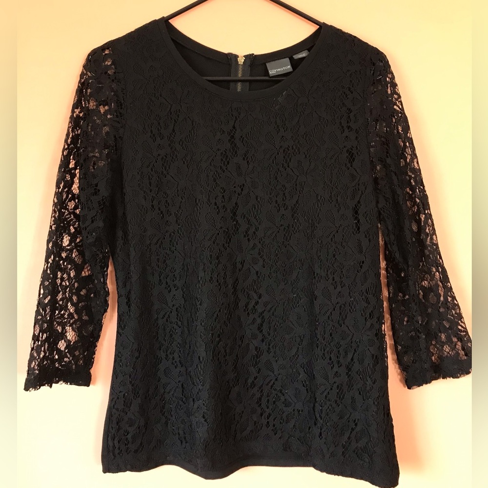 Covington Lace Black Women's Blouse - Picture 9 of 14
